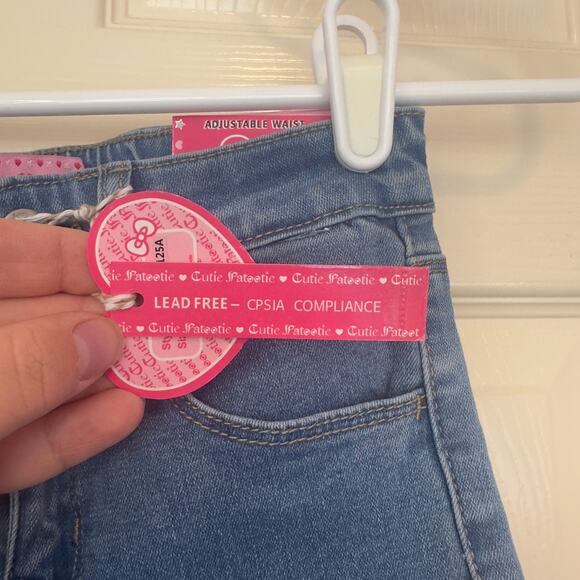 NWT Cutie Patootie Girls Basic Wash Wide Leg Denim Jeans Size 6 Adjustable Waist - Picture 5 of 9